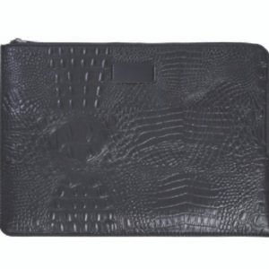 CROCOLAP POUCH – Stylish Crocodile Leatherette Laptop Sleeve with Zipper Closure