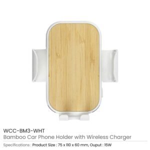 Car Phone Holder with Wireless Fast Charger 15W, Type C
