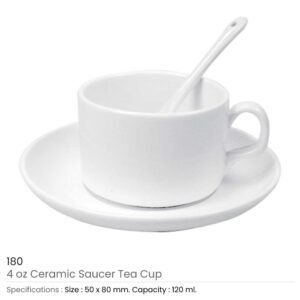 Ceramic Saucer Teacups with Spoon