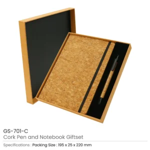 Cork Notebook and Ball Pen Gift Sets
