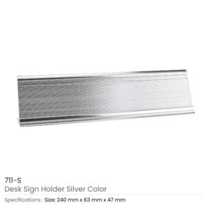 Aluminum Desk Sign Holders in Silver Color