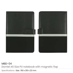 Dorniel A5 Size PU Notebooks with Magnetic Flap