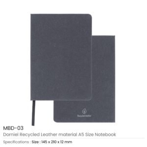 Dorniel A5 Notebooks with Recycled Leather Cover