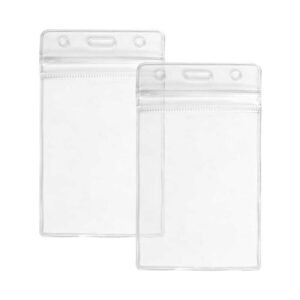 Vertical ID Card Holder with Resealable Zip