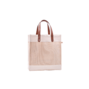 JUCO TOTE – Stylish Laminated Natural Juco Tote Bag with PU Leather Accents
