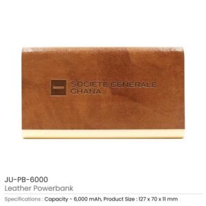 Leather Cover Power Bank 6000 mAh