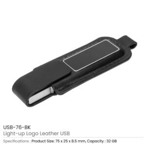 Light-Up Logo Leather Cover USB Flash Drives 32GB