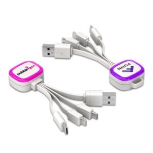 MULTI CHARGING CABLE – 3-in-1 Fast Charging Cable with Phone Stand and LED Logo
