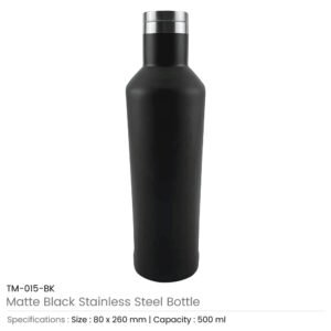 Matte Black Stainless Steel Bottles 500ml