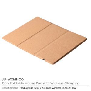 Cork Foldable Mousepads with 10W Wireless Charging