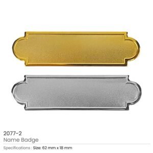 Metal Name Badges in Gold and Silver Colors