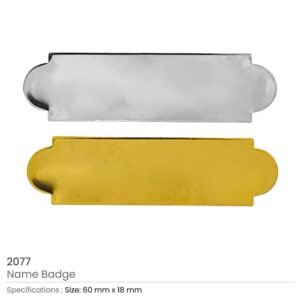 Metal Name Badges in Gold and Silver Colors