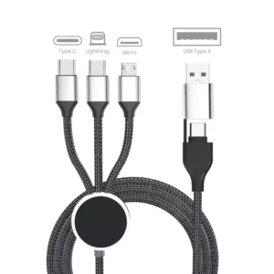 3-in-1 Multi-Charging long cable 105cm with Light Up Logo