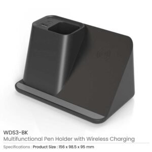 Desktop Pen Holder with 5W Wireless Charger