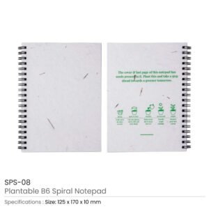 Plantable Notepads B6 with Seed Covers & Spiral Binding