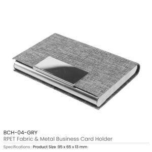 RPET & Chrome Metal Business Card Holders, Cards Hold 20Pcs