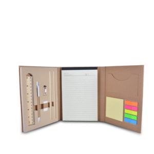 TRI-FOLD STATIONERY SET – All-in-One Stationery Organizer with Craft Paper Cover