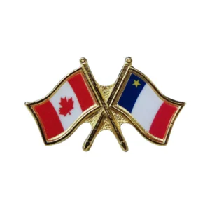 Twin Flag Metal Badges Golden Imprint Your Country Flag