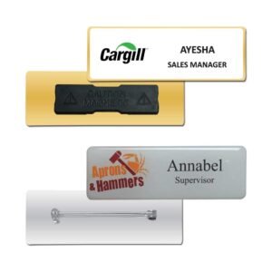 Metal Name Badges in Gold and Silver Plated