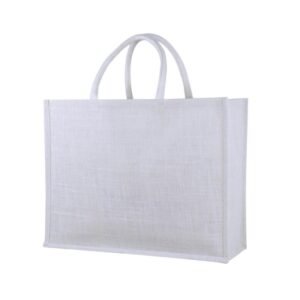 Bright – Wide Laminated Jute Bag (White)