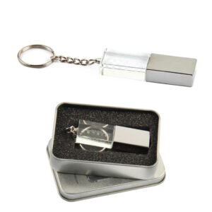 AF 015 ROUND CRYSTAL METAL USB FLASH DRIVES