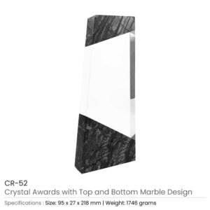 Crystal Awards Top & Bottom Marble Design with Gift Box