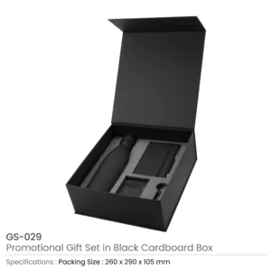Promotional Gift Sets in Black Cardboard Gift Box GS-029