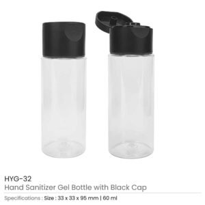 Hand Sanitizer Gel Plastic Bottle with Cap 66 ml