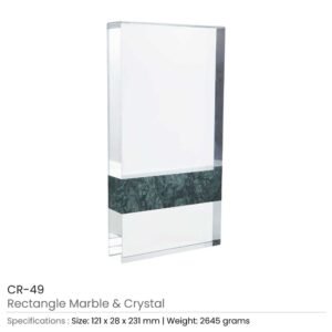 Rectangle Marble and Crystal Awards with Gift Box