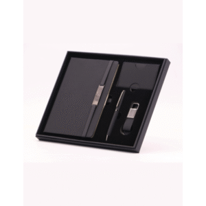 PRIME SET PLUS – Elegant Corporate Gift Set with PU Notebook, Metal Pen & RFID Card Holder