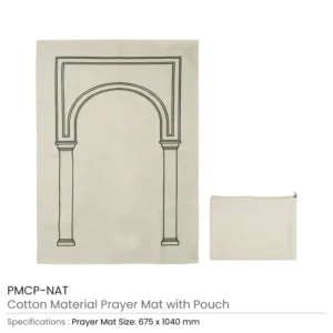 Prayer Mat with Pouch, Cotton Material, Eco-Friendly & Portable