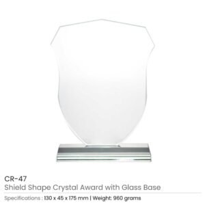 Shield Shaped Crystal Awards with Gift Box