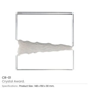 Square Crystal Awards in Fiber Hardboard Box