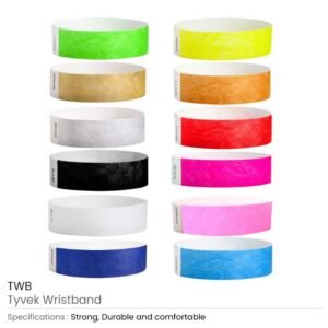 Tyvek Wristbands Waterproof, Adjustable, Adhesive