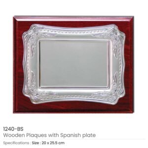Wooden Plaques with Silver Spanish Plate