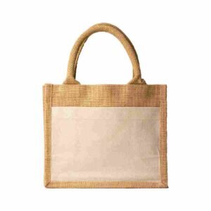 Jute Bag with Canvas Pocket