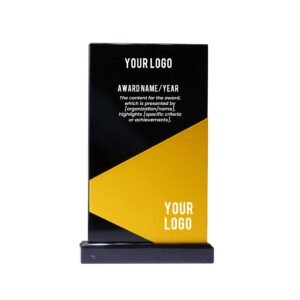 Black Crystal with Gold Plate