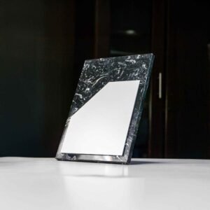 Black Stone Plaque Award with Metal Plate