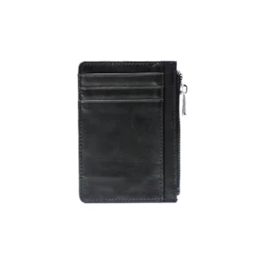 Zipper leather card holder