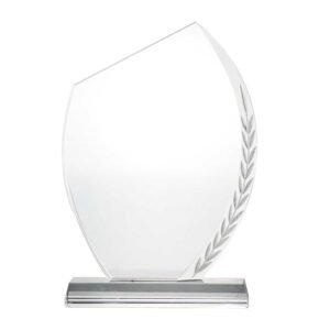 Arc Shape Awards with Engraved Leaf Design