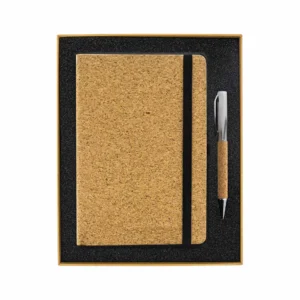 Gift Box Cork Pen and Cork notebook with foam