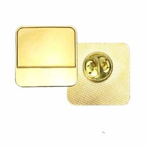 Square Metal Badges with Butterfly Clutch