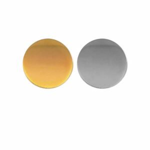 Round Flat Metal Badges 20mm, Gold and Silver Colors