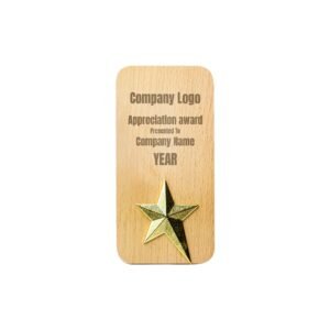 Star Metal with Wooden Plaque