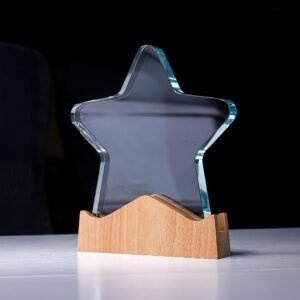 Star with Wooden Wave Base