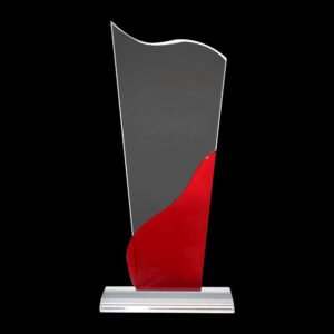 Tower Shaped clear with Red cutout Award