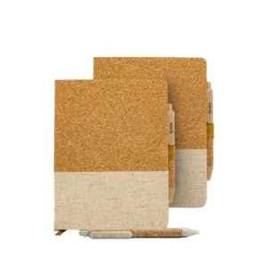 Cork cover Notebook and Wheat straw Pen