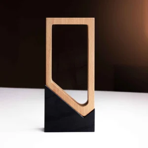 Wood with Crystal and Black Stone