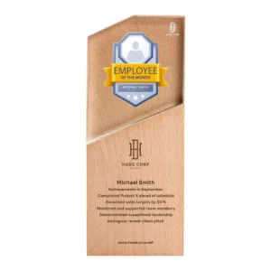 Wooden Award with Crystal Piece