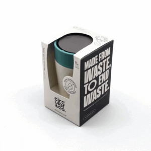 Circular Cup 8oz Chalk & Aquamarine Green